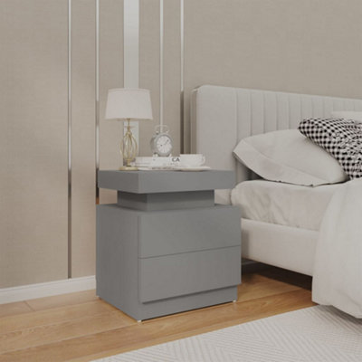 vidaXL Bedside Cabinet Grey 45x35x52 cm Engineered Wood