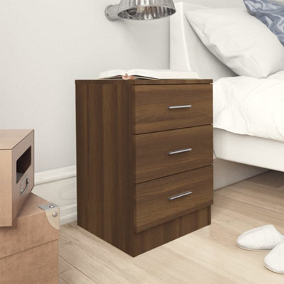 vidaXL Bedside Cabinets 2 pcs Brown Oak 38x35x56 cm Engineered Wood