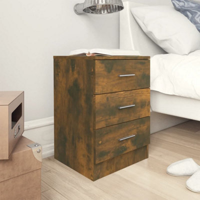 vidaXL Bedside Cabinets 2 pcs Smoked Oak 38x35x56 cm Engineered Wood