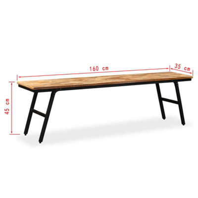 Vidaxl Bench Reclaimed Teak And Steel 160x35x45 Cm Benches
