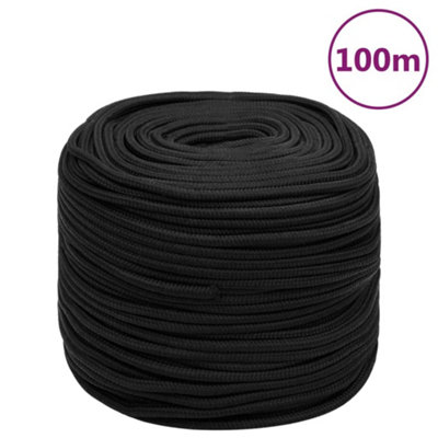 Vidaxl Boat Rope Full Black 10 Mm 100 M Polypropylene Boat Ropes