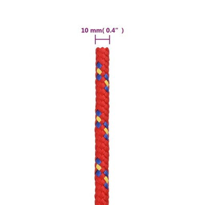 Vidaxl Boat Rope Red 10 Mm 100 M Polypropylene Boat Ropes
