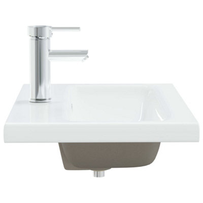 Vidaxl Built-in Basin With Faucet 61x39x18 Cm Ceramic White