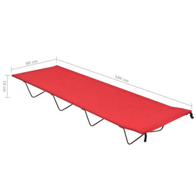 Vidaxl Camping Beds 2 Pcs 180x60x19 Cm Oxford Fabric And Steel Red Camping Beds