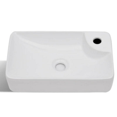 Bathroom Sink Basin With Faucet Hole Ceramic Black