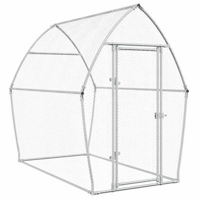Vidaxl Chicken Cage Silver 200x105x182 Cm Galvanised Steel
