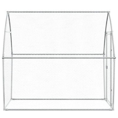 Vidaxl Chicken Cage Silver 200x105x182 Cm Galvanised Steel