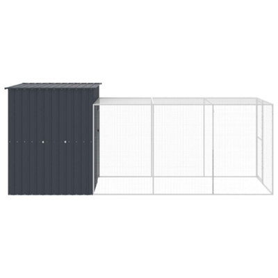 Vidaxl Chicken Cage With Run Anthracite 165x455x181 Cm Galvanised Steel