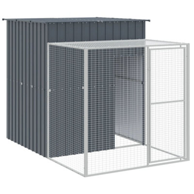 Vidaxl Chicken Cage With Run Anthracite 165x455x181 Cm Galvanised Steel