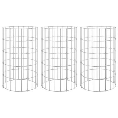 Vidaxl Circular Gabion Raised Beds 3 Pcs Galvanised Steel 30x50 Cm Gabion Raised Beds