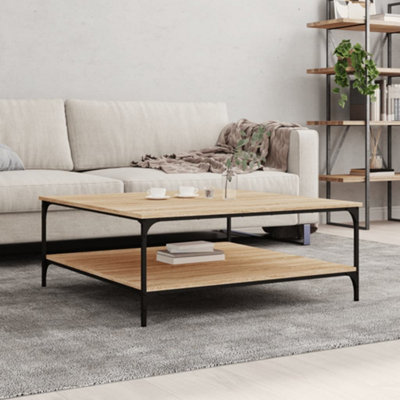vidaXL Coffee Table Sonoma Oak 100x100x40 cm Engineered Wood