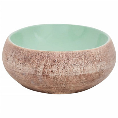 Vidaxl Countertop Basin Green And Brown Oval 59x40x15 Cm Ceramic