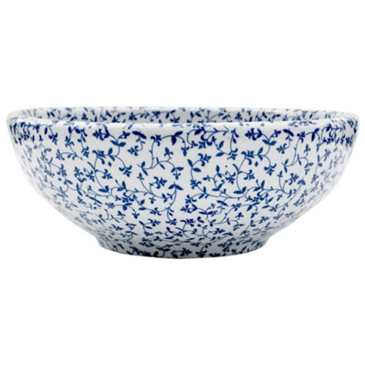 Vidaxl Countertop Basin White And Blue Round 41x14 Cm Ceramic