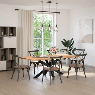 Vidaxl Dining Table Leg Spider Shape Black 150x78x(72-73) Cm Steel Dining Table Legs