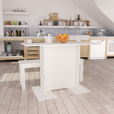 vidaXL Dining Table White 110x60x75 cm Engineered Wood