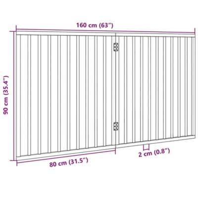 Vidaxl Dog Gate Foldable 2 Panels 160 Cm Poplar Wood