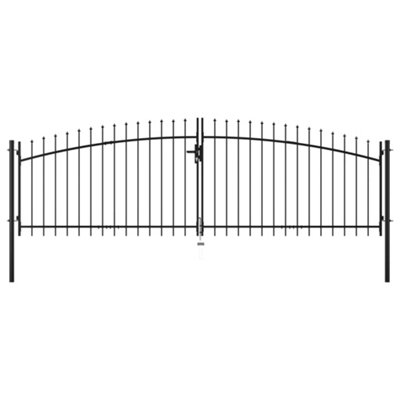 Vidaxl Double Door Fence Gate With Spear Top 400x175 Cm Fence Gates