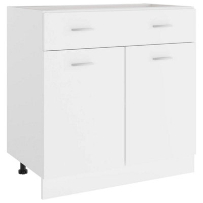 vidaXL Drawer Bottom Cabinet White 80x46x81.5 cm Engineered Wood