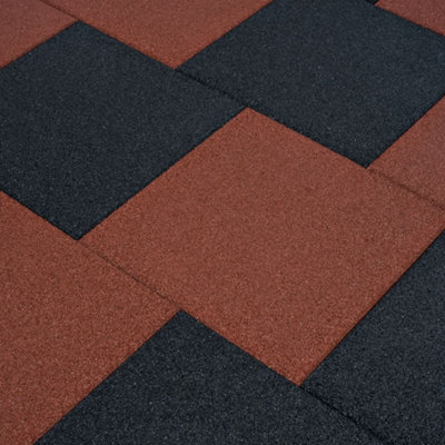 Vidaxl Fall Protection Tiles 24 Pcs Rubber 50x50x3 Cm Black Rubber Mats