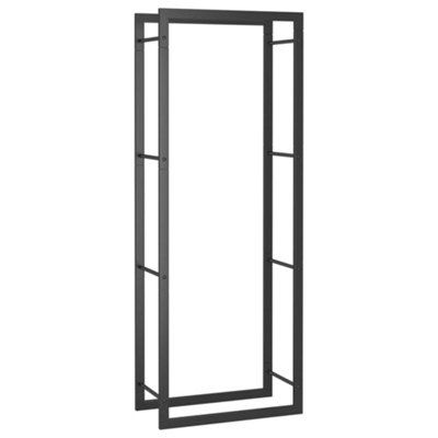 Vidaxl Firewood Rack Matt Black 50x28x132 Cm Steel Firewood Racks