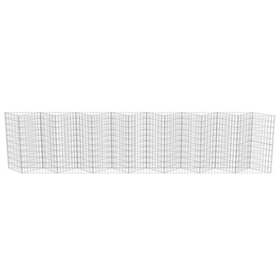 VidaXL Mur En Gabion Avec Couvercles Acier Galvanisé 300 X 30 X 50 Cm