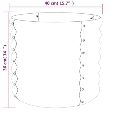 vidaXL Garden Planter Powder-coated Steel 40x40x36 cm Grey