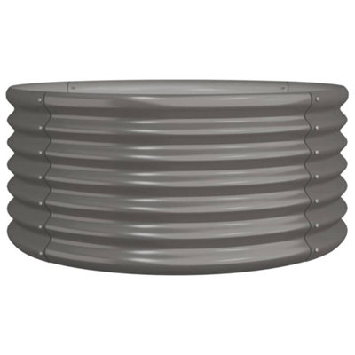 vidaXL Garden Planter Powder-coated Steel 80x80x36 cm Grey
