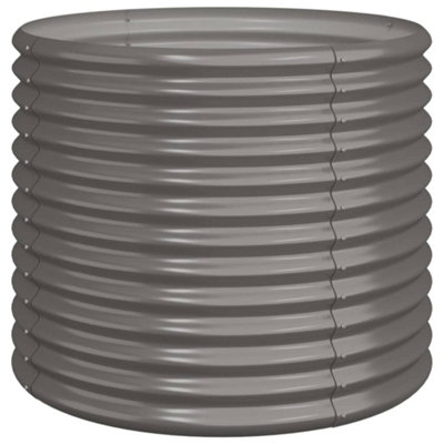 vidaXL Garden Planter Powder-coated Steel 80x80x68 cm Grey