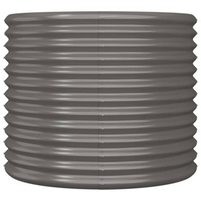 vidaXL Garden Planter Powder-coated Steel 80x80x68 cm Grey