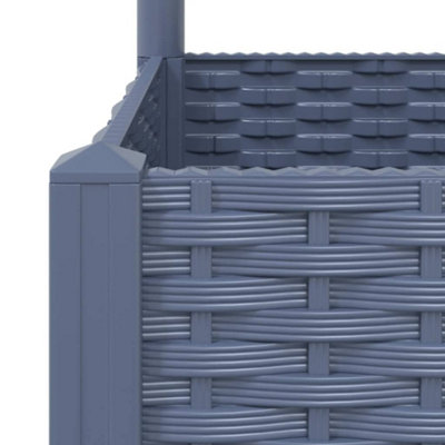 vidaXL Garden Planter with Trellis Blue Grey 120x120x121.5 cm PP