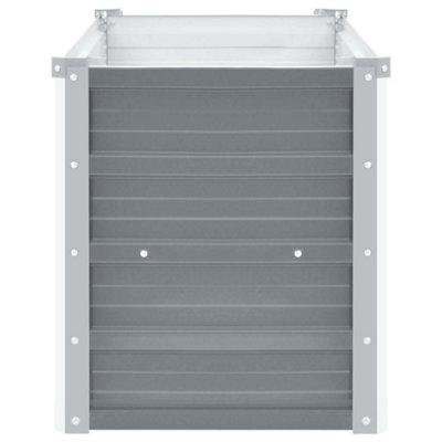 vidaXL Garden Raised Bed Galvanised Steel 100x40x45 cm Grey