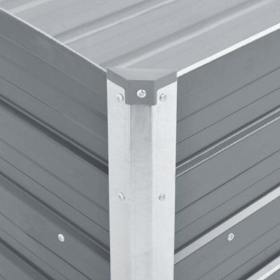 vidaXL Garden Raised Bed Galvanised Steel 100x40x45 cm Grey