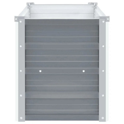 vidaXL Garden Raised Bed Galvanised Steel 160x40x45 cm Grey