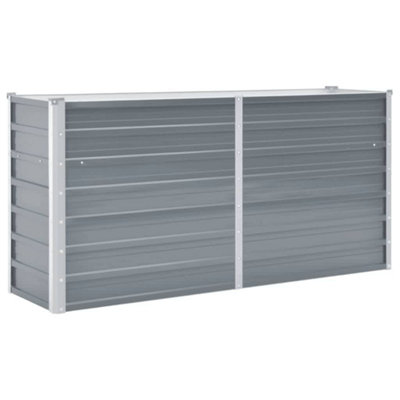 vidaXL Garden Raised Bed Galvanised Steel 160x40x77 cm Grey