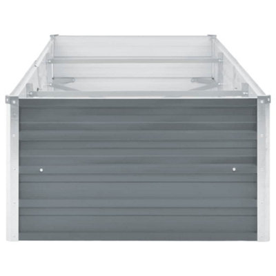 vidaXL Garden Raised Bed Galvanised Steel 240x80x45 cm Grey