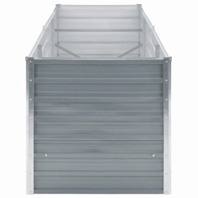 vidaXL Garden Raised Bed Galvanised Steel 240x80x77 cm Grey