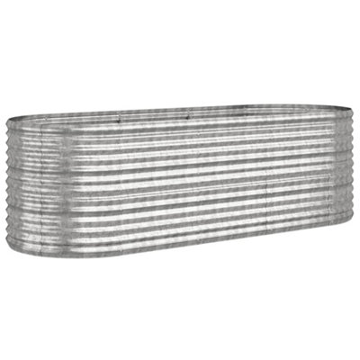 vidaXL Garden Raised Bed Powder-coated Steel 224x80x68 cm Silver