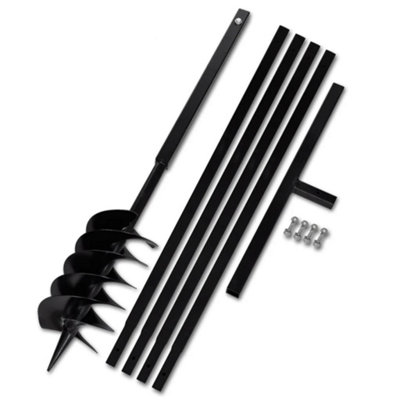 vidaXL Ground Drill with Handle 150 mm with Extension Tube 5 m Steel