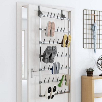 Vidaxl Hanging Shoe Rack Silver 66x13x139 Cm