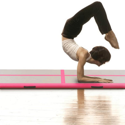 Vidaxl Inflatable Gymnastics Mat With Pump 300x100x10 Cm Pvc Pink