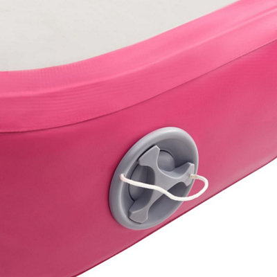 vidaXL Inflatable Gymnastics Mat with Pump 300x100x20 cm PVC Pink
