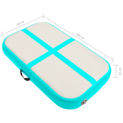 Vidaxl Inflatable Gymnastics Mat With Pump 60x100x10 Cm Pvc Green