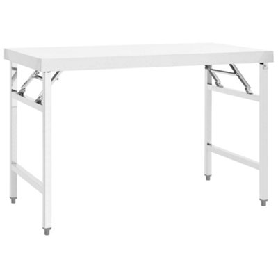 Vidaxl Kitchen Folding Work Table 120x60x80 Cm Stainless Steel Work Tables