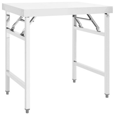 Vidaxl Kitchen Folding Work Table 85x60x80 Cm Stainless Steel Work Tables