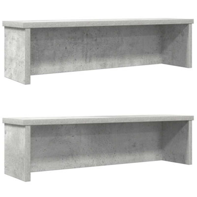 Vidaxl Kitchen Racks Stackable 2 Pcs Concrete Grey 60x15x16 Cm