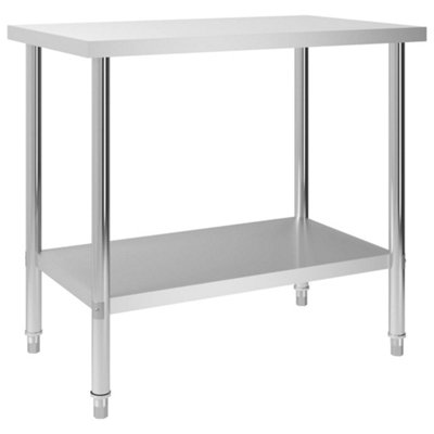 Vidaxl Kitchen Work Table 100x60x85 Cm Stainless Steel Work Tables
