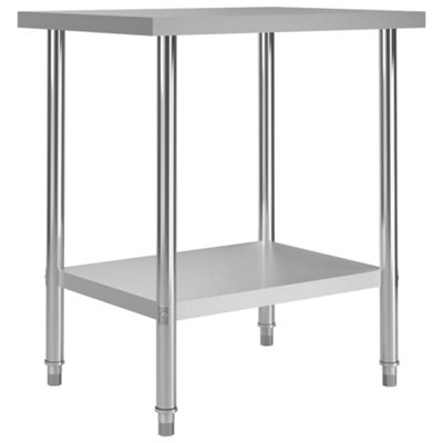 Vidaxl Kitchen Work Table 80x60x85 Cm Stainless Steel Work Tables
