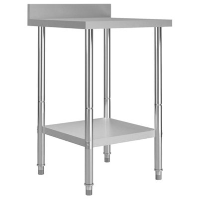 Vidaxl Kitchen Work Table With Backsplash 60x60x93 Cm Stainless Steel ...