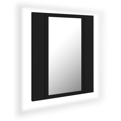 vidaXL LED Bathroom Mirror Cabinet Black 40x12x45 cm Acrylic