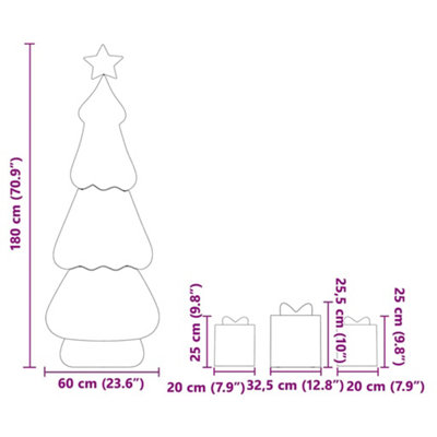 Vidaxl Lighted Christmas Tree With 3 Gift Boxes 2d Warm White 180 Cm